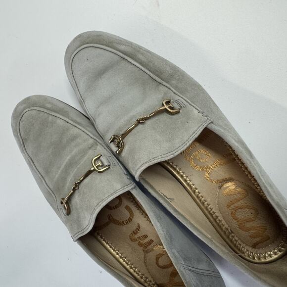 Sam Edelman Shoes Womens Size 8 Gray Suede Loafers Loraine Bit Slip On Flats - Picture 11 of 12